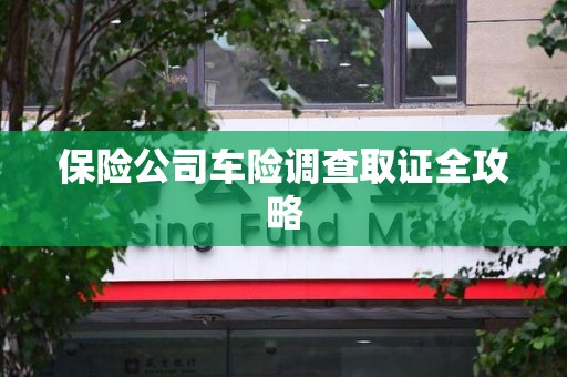 新余保险公司车险调查取证全攻略